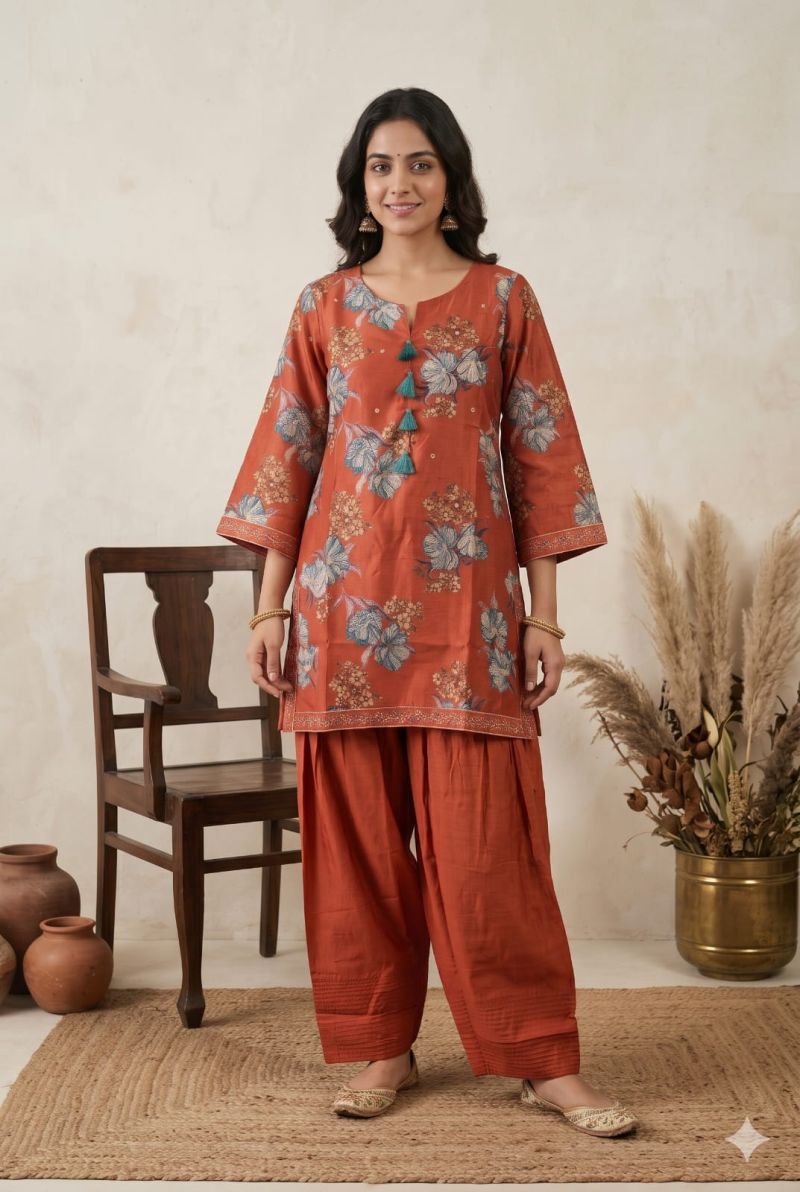 Naisha K 1474 Vertican Silk Printed Farsi Salwar Suit Collection — Wholesale Kurtis, Vardan Ethnic wholesale from Surat — view 3