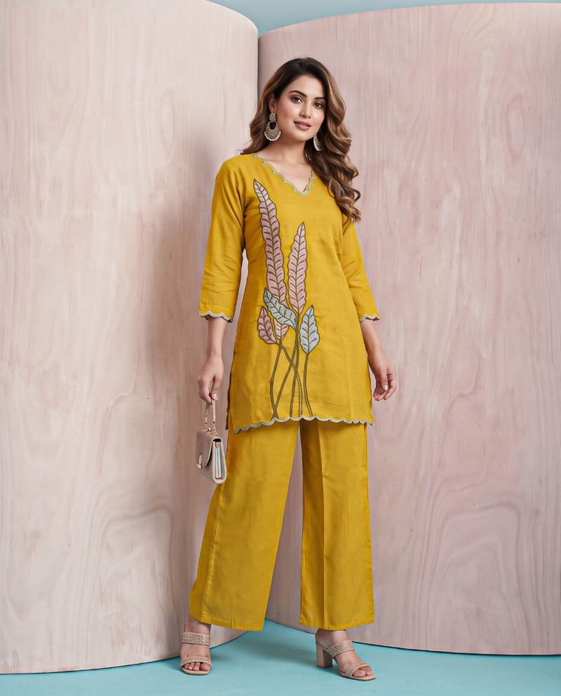 Naisha K 1475 Coral Silk Heavy Work Western Wear Co-Ord Set Collection — Wholesale Kurtis, Vardan Ethnic wholesale from Surat — Photo 7