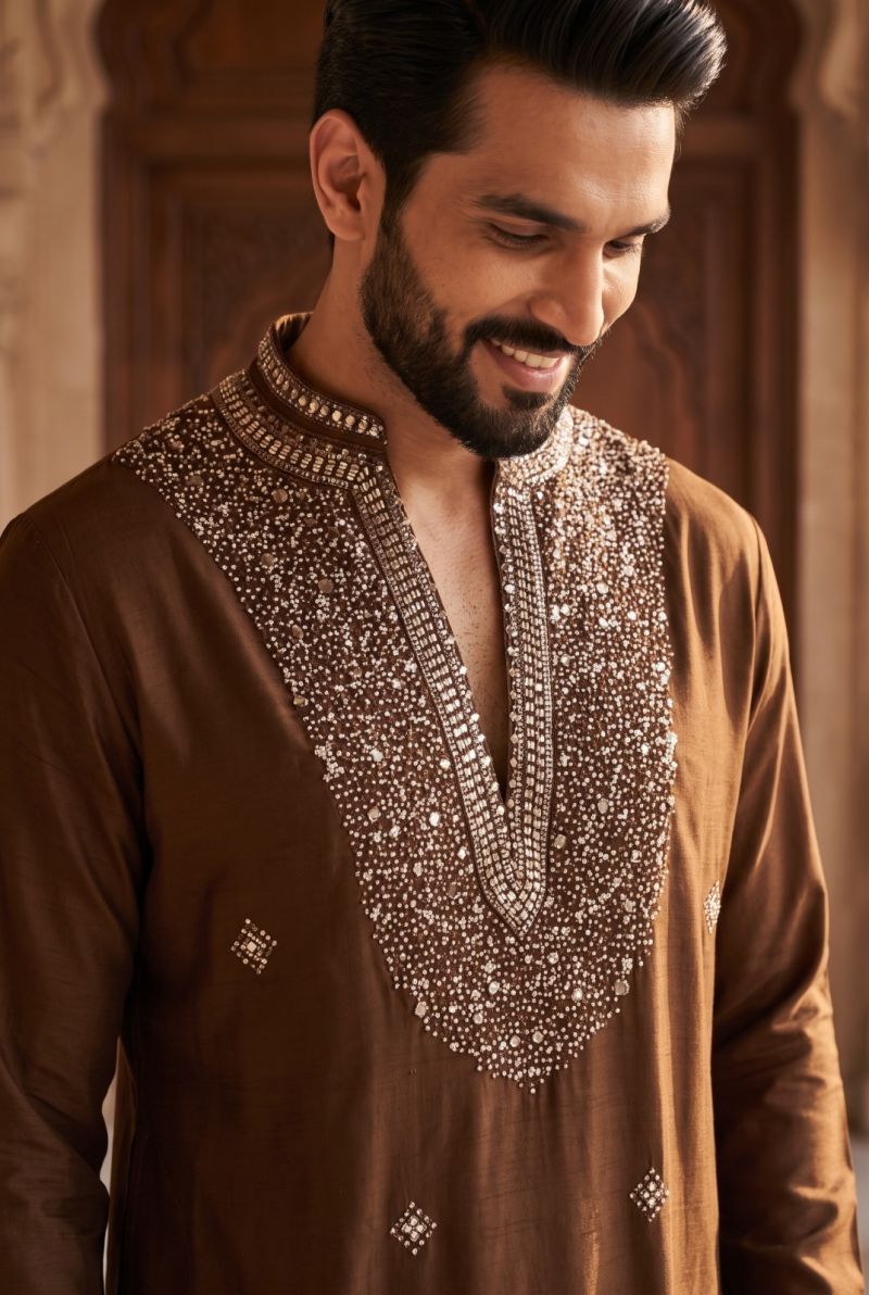 Outluk Wedding 62 Lachaka Hand Work Designer Kurta With Bottom Catalog — Men's Wear, Vardan Ethnic wholesale from Surat — Photo 8