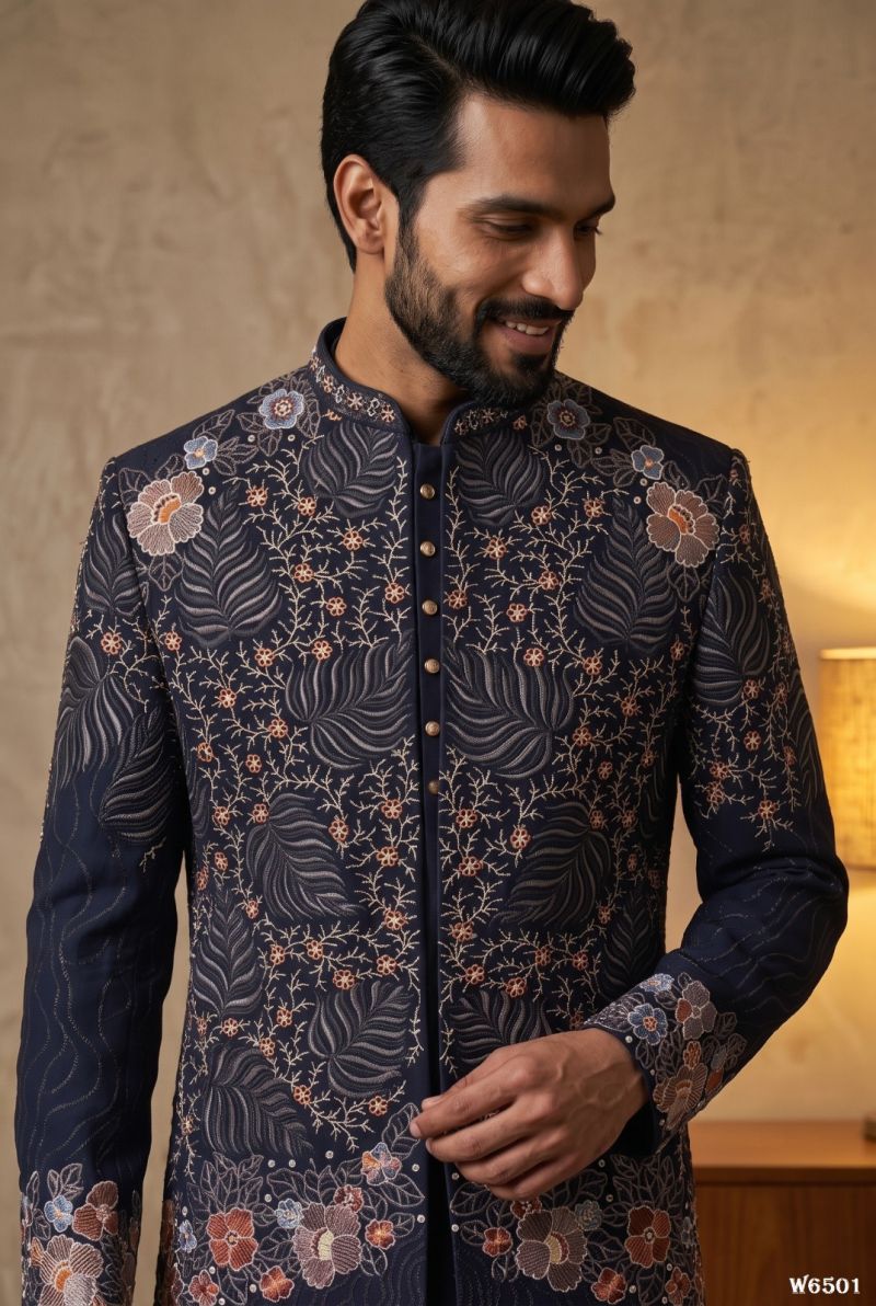 Outluk Wedding 65 Lachaka Embroidered Kurta with Jacket and Pajama Wholesale Collection — Men's Wear, Outluk wholesale from Surat — Photo 6