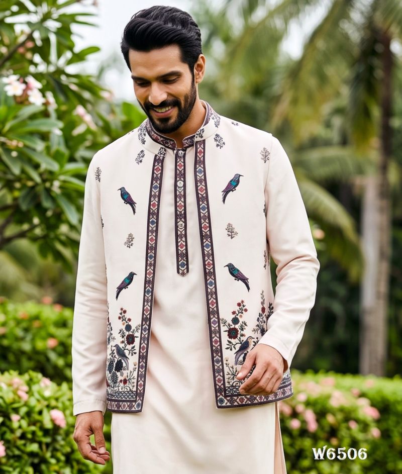 Outluk Wedding 65 Lachaka Embroidered Kurta with Jacket and Pajama Wholesale Collection — Men's Wear, Outluk wholesale from Surat — Photo 5