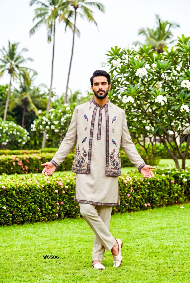 Outluk Wedding 65 Lachaka Embroidered Kurta with Jacket and Pajama Wholesale Collection — Men's Wear, Outluk wholesale from Surat — Photo 12