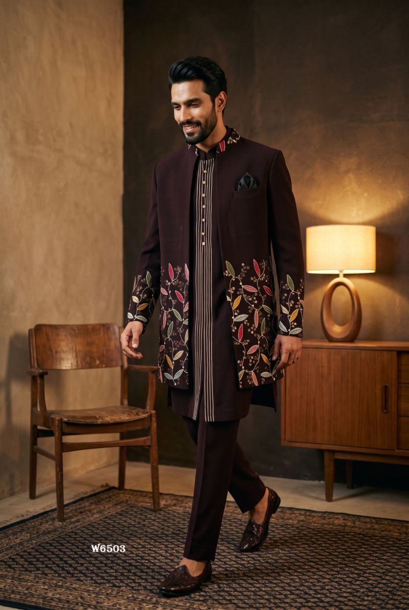 Outluk Wedding 65 Lachaka Embroidered Kurta with Jacket and Pajama Wholesale Collection — Men's Wear, Outluk wholesale from Surat — Photo 10