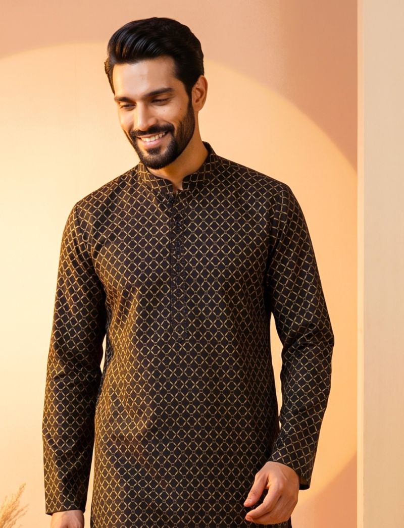 Outluk Wedding 66 Lachaka Silk Embroidered Kurta Pajama Set for Men — Men's Wear, Outluk wholesale from Surat — Photo 23