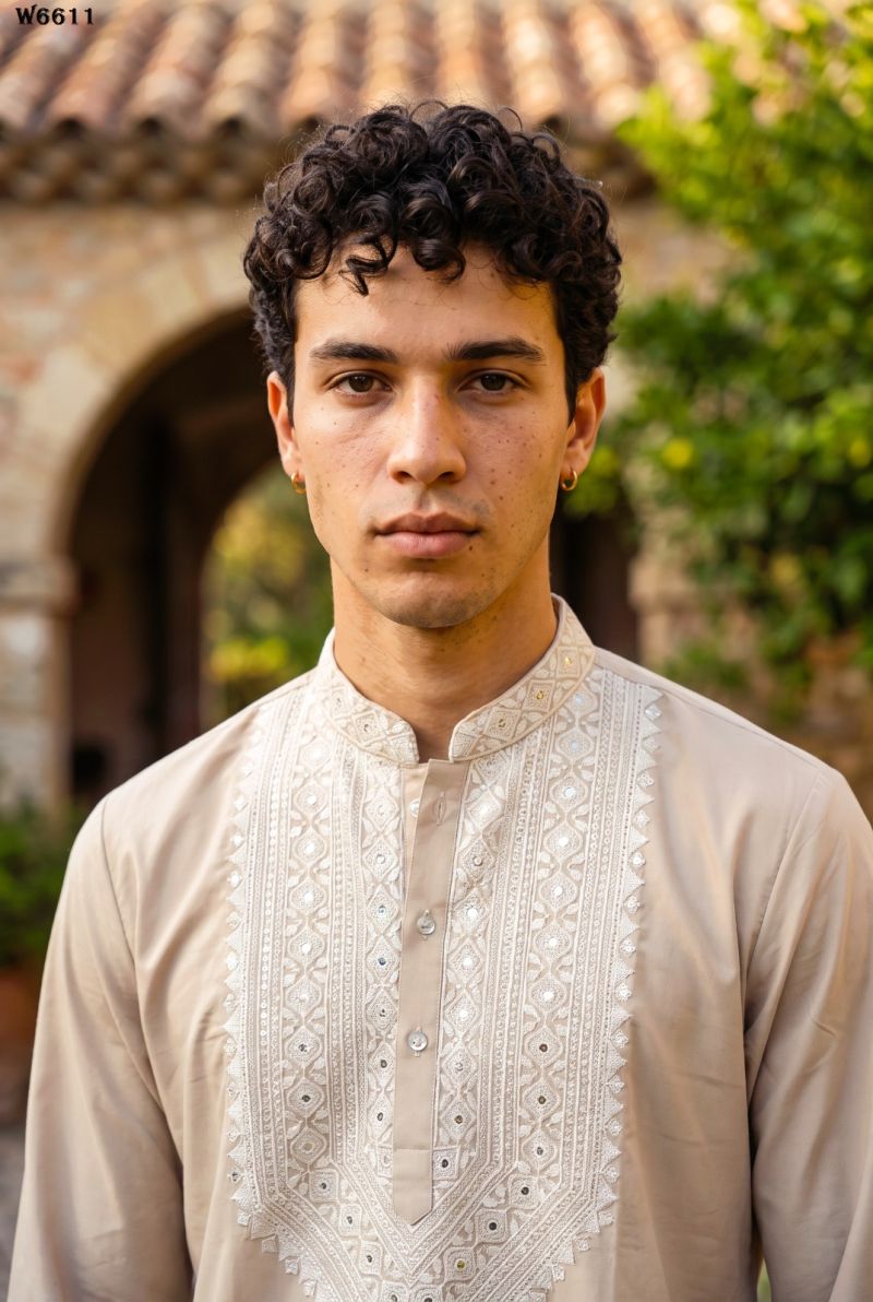 Outluk Wedding 66 Lachaka Silk Embroidered Kurta Pajama Set for Men — Men's Wear, Outluk wholesale from Surat — Photo 15