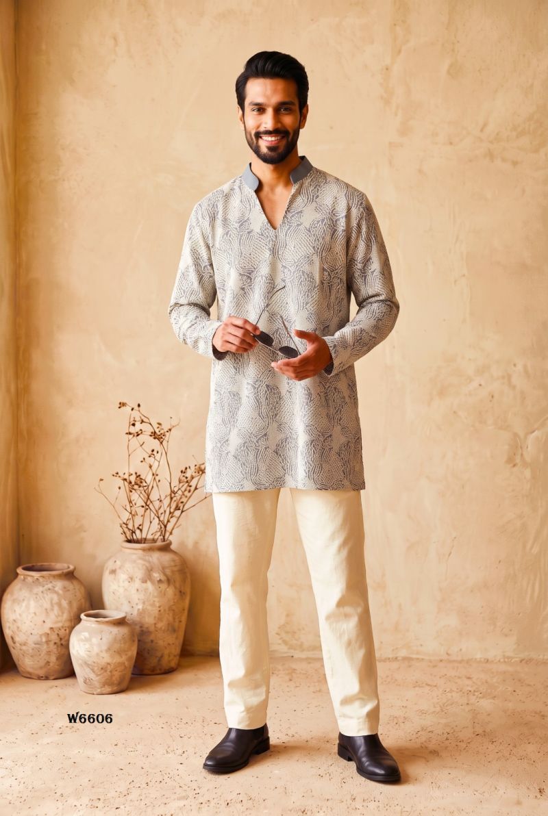 Outluk Wedding 66 Lachaka Silk Embroidered Kurta Pajama Set for Men — Men's Wear, Outluk wholesale from Surat — Photo 8