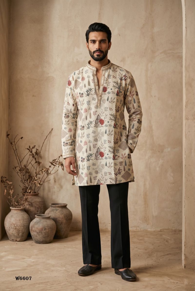 Outluk Wedding 66 Lachaka Silk Embroidered Kurta Pajama Set for Men