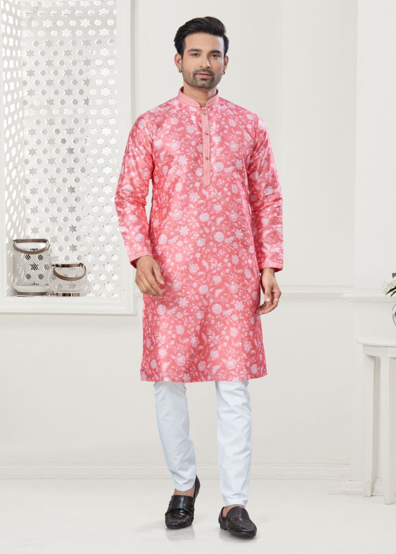 Outluk Wedding Collection Vol 138 NX Silk Digital Printed Kurta with Cotton Pajama Wholesale — Men's Wear, Outluk wholesale from Surat — Photo 3