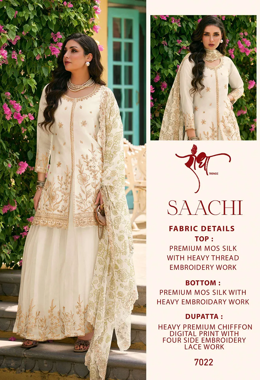Radha Trendz Saachi Silk With Heavy Embroidery Designer Festive Wear Ladies Suit — Wholesale Dress Material, Vardan Ethnic wholesale from Surat — view 3