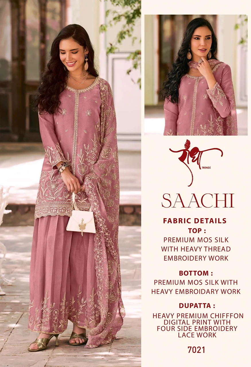 Radha Trendz Saachi Silk With Heavy Embroidery Designer Festive Wear Ladies Suit — Wholesale Dress Material, Vardan Ethnic wholesale from Surat — view 6