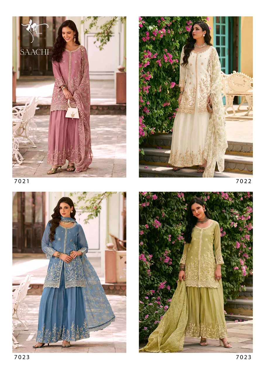 Radha Trendz Saachi Silk With Heavy Embroidery Designer Festive Wear Ladies Suit — Wholesale Dress Material, Vardan Ethnic wholesale from Surat — view 8