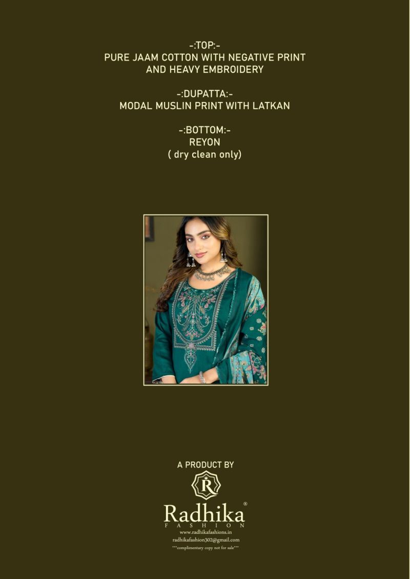 Radhika Azara Kalamkari Vol 1 Zam Cotton Printed Dress Material Catalog — Wholesale Salwar Suits, Radhika wholesale from Surat — view 6