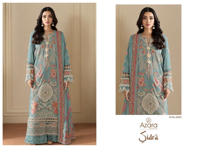 Radhika Azara Sidra Pure Cotton Embroidered Salwar Kameez Catalog — Wholesale Pakistani Suits, Vardan Ethnic wholesale from Surat — Photo 5