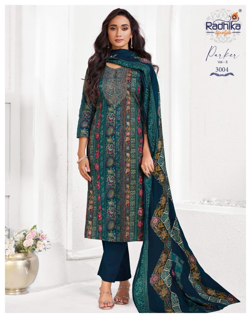 Radhika Parker Vol 3 Jam Foil Print Hand Work Kurti With Bottom Dupatta Set — Wholesale Readymade Suit, Vardan Ethnic wholesale from Surat — view 3