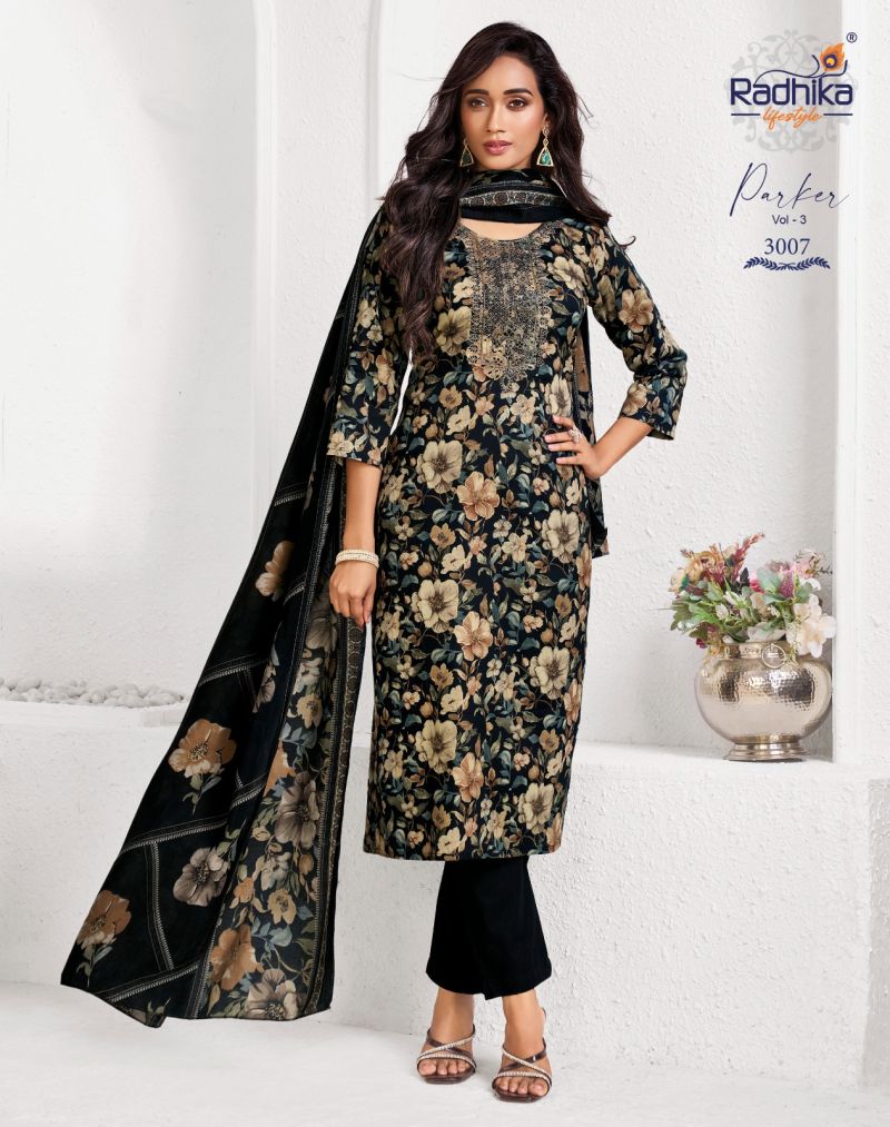 Radhika Parker Vol 3 Jam Foil Print Hand Work Kurti With Bottom Dupatta Set — Wholesale Readymade Suit, Vardan Ethnic wholesale from Surat — view 6