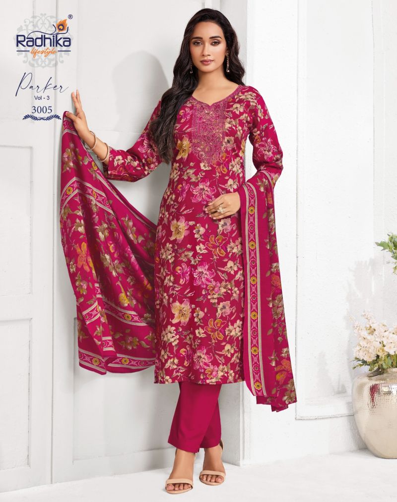 Radhika Parker Vol 3 Jam Foil Print Hand Work Kurti With Bottom Dupatta Set — Wholesale Readymade Suit, Vardan Ethnic wholesale from Surat — view 8