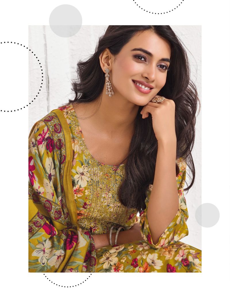 Radhika Parker Vol 3 Jam Foil Print Hand Work Kurti With Bottom Dupatta Set — Wholesale Readymade Suit, Vardan Ethnic wholesale from Surat — view 11