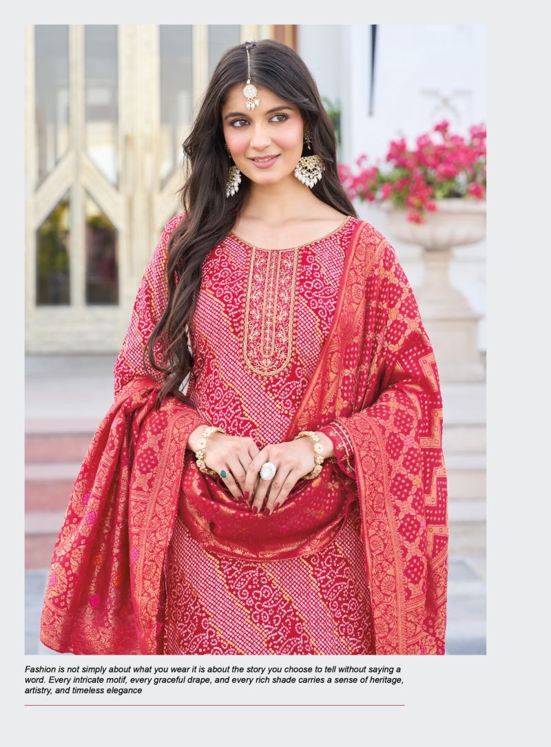 Radhika Sajni Vol 7 Rayon Foil Printed Kurti With Bottom Dupatta Set — Wholesale Kurtis, Vardan Ethnic wholesale from Surat — view 11