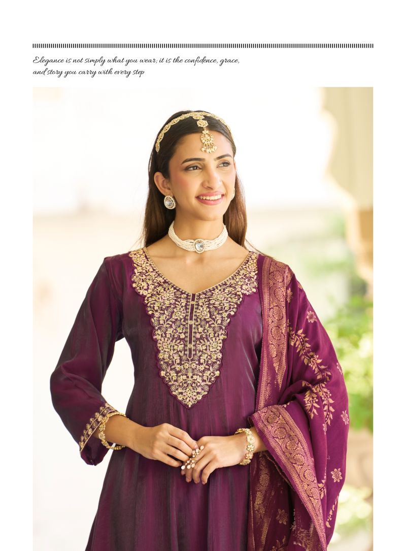 Radhika Sarika Vol 2 Roman Glass Embroidered Kurti With Bottom Dupatta Set