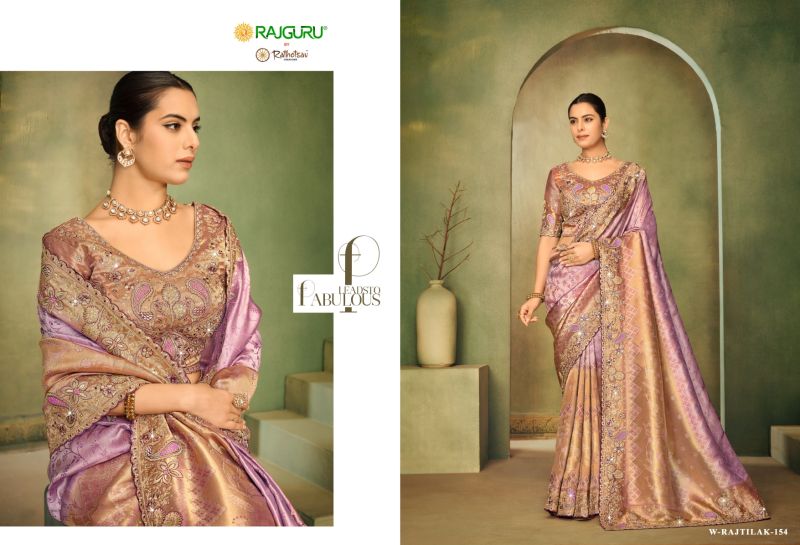 Rajguru Rajtilak Viscose Embroidery And Sequence Work Designer Saree — Saree, Vardan Ethnic wholesale from Surat — view 2