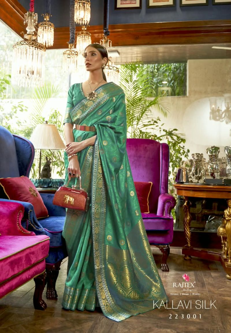 Rajtex Kallavi Silk Handloom Woven Saree Collection Wholesale — Wholesale Sarees, rajtex wholesale from Surat — view 3
