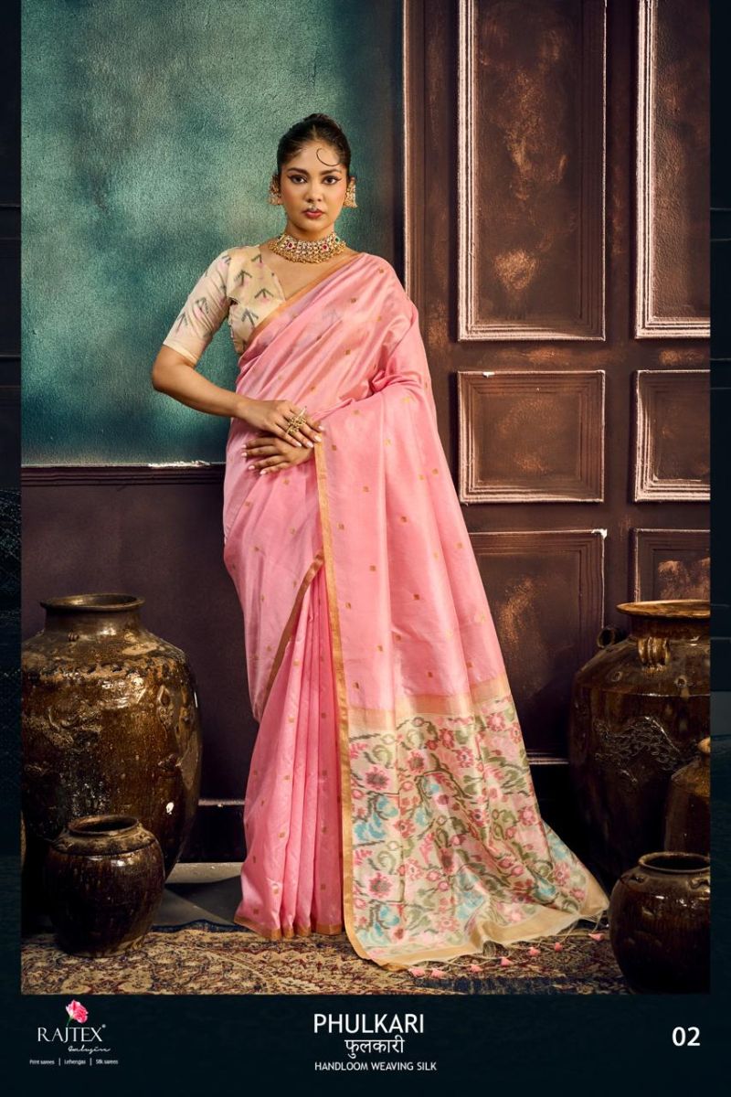 Rajtex Phulkari Handloom Weaving Silk Saree Collection Wholesale Sarees