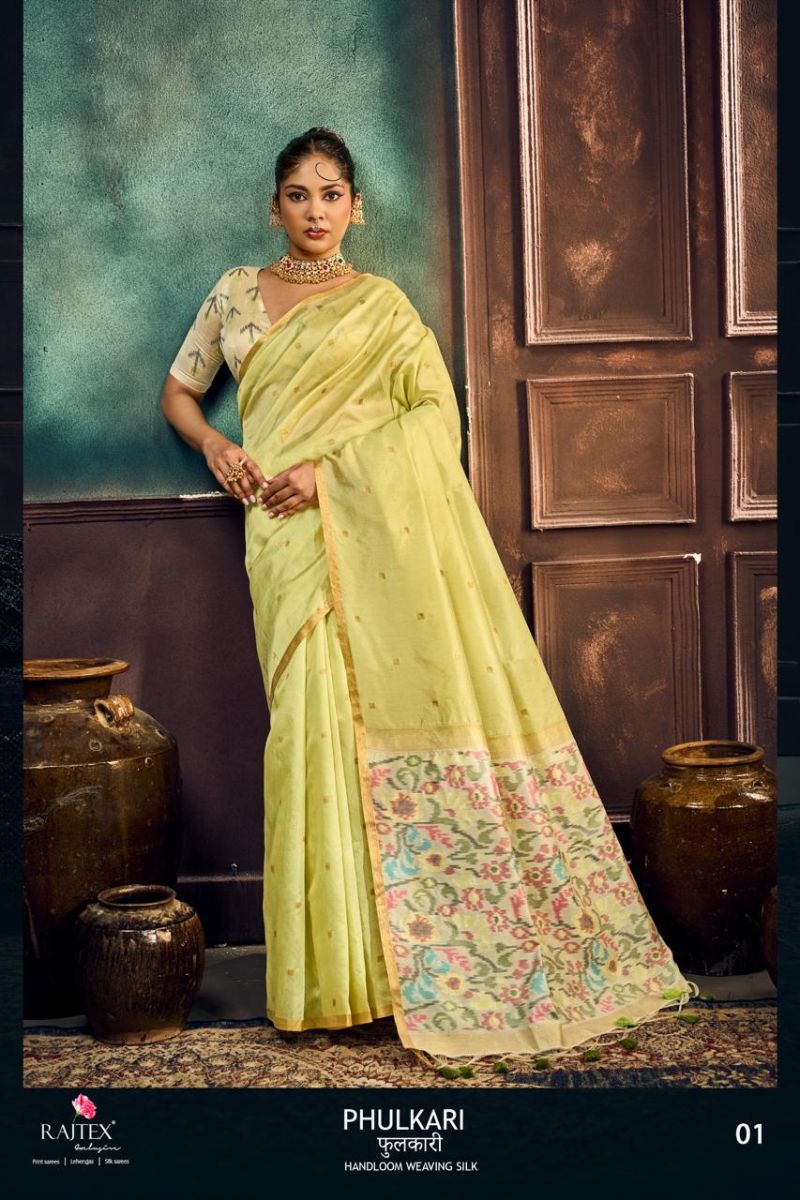 Rajtex Phulkari Handloom Weaving Silk Saree Collection Wholesale Sarees — Wholesale Sarees, rajtex wholesale from Surat — Photo 3