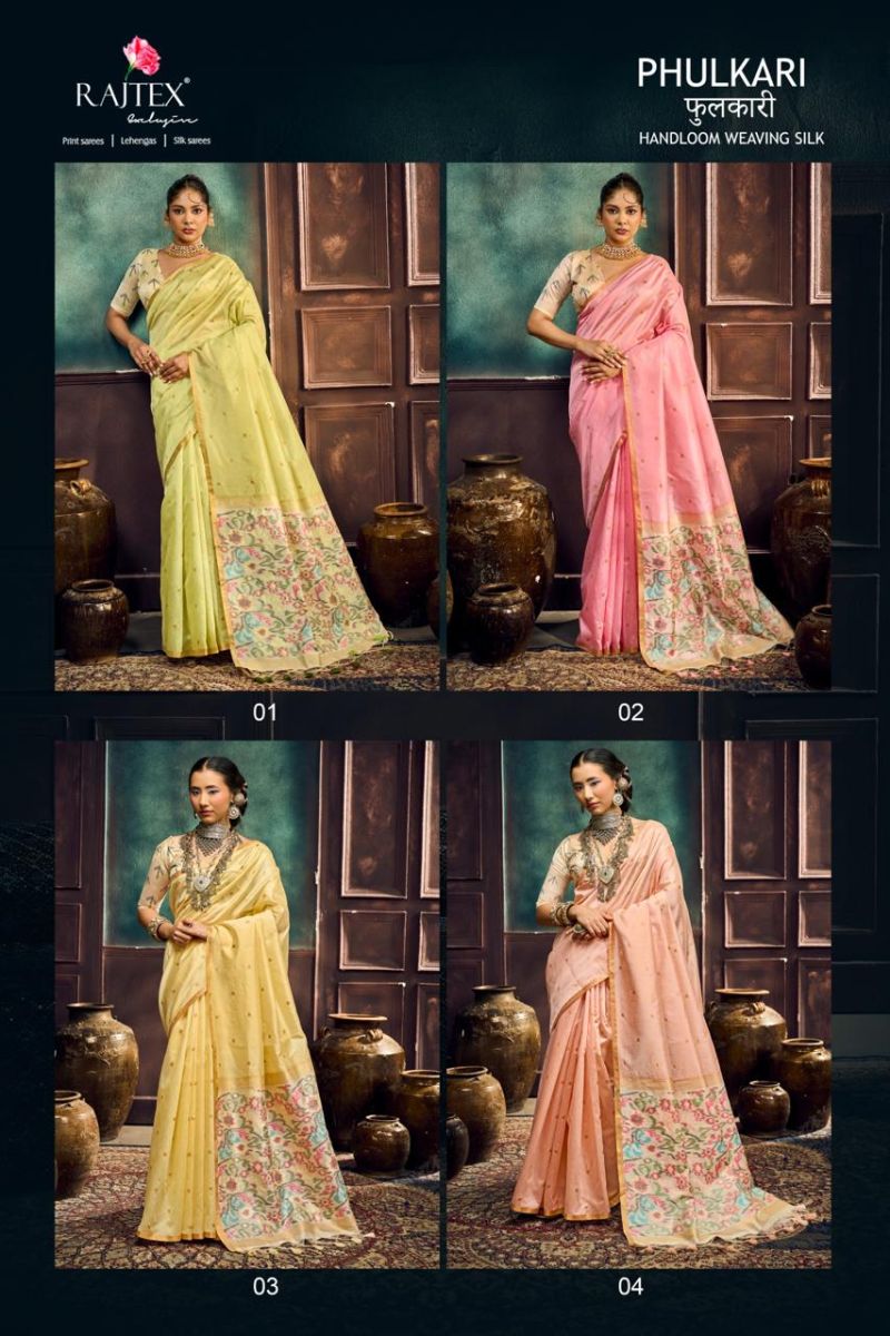Rajtex Phulkari Handloom Weaving Silk Saree Collection Wholesale Sarees — Wholesale Sarees, rajtex wholesale from Surat — Photo 5