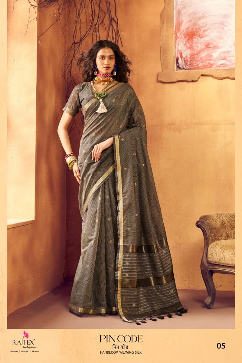 Rajtex Pincode Handloom Weaving Silk Saree Collection 6 Designs Wholesale Catalog — Wholesale Sarees, rajtex wholesale from Surat — Photo 5
