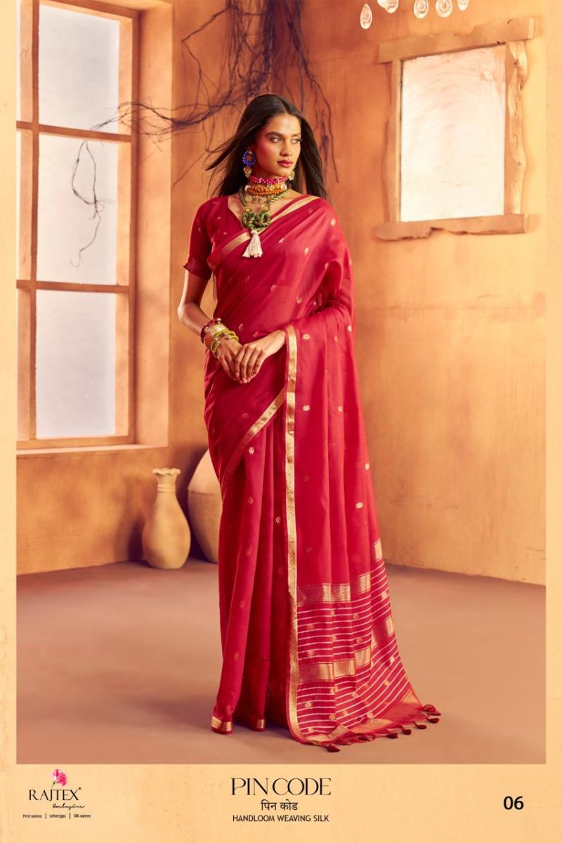 Rajtex Pincode Handloom Weaving Silk Saree Collection 6 Designs Wholesale Catalog
