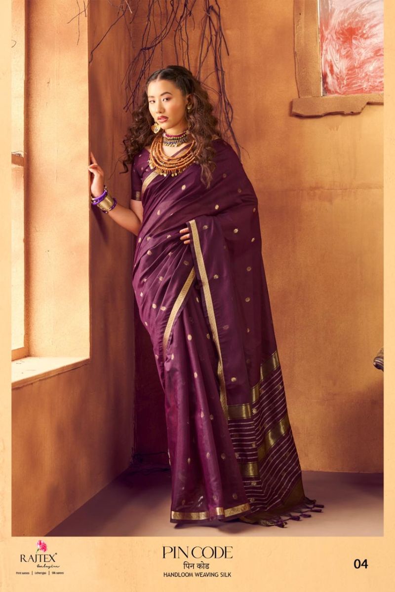 Rajtex Pincode Handloom Weaving Silk Saree Collection 6 Designs Wholesale Catalog — Wholesale Sarees, rajtex wholesale from Surat — Photo 4