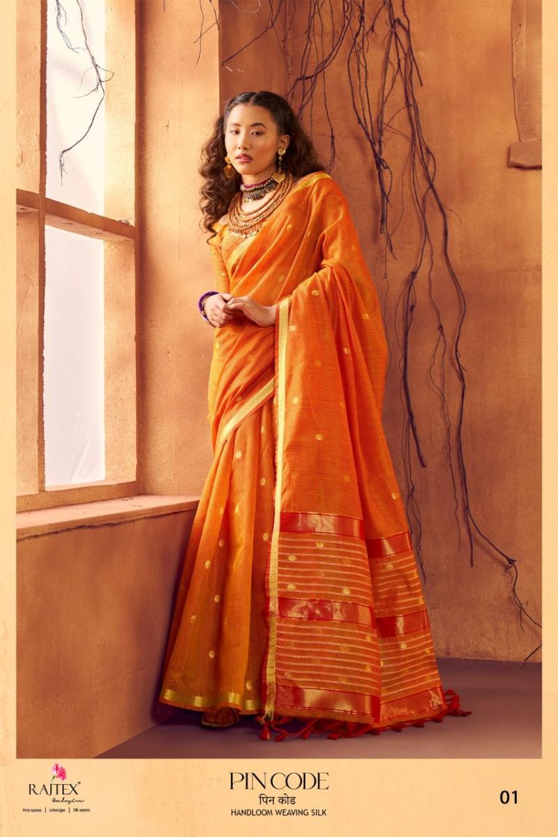 Rajtex Pincode Handloom Weaving Silk Saree Collection 6 Designs Wholesale Catalog — Wholesale Sarees, rajtex wholesale from Surat — Photo 2