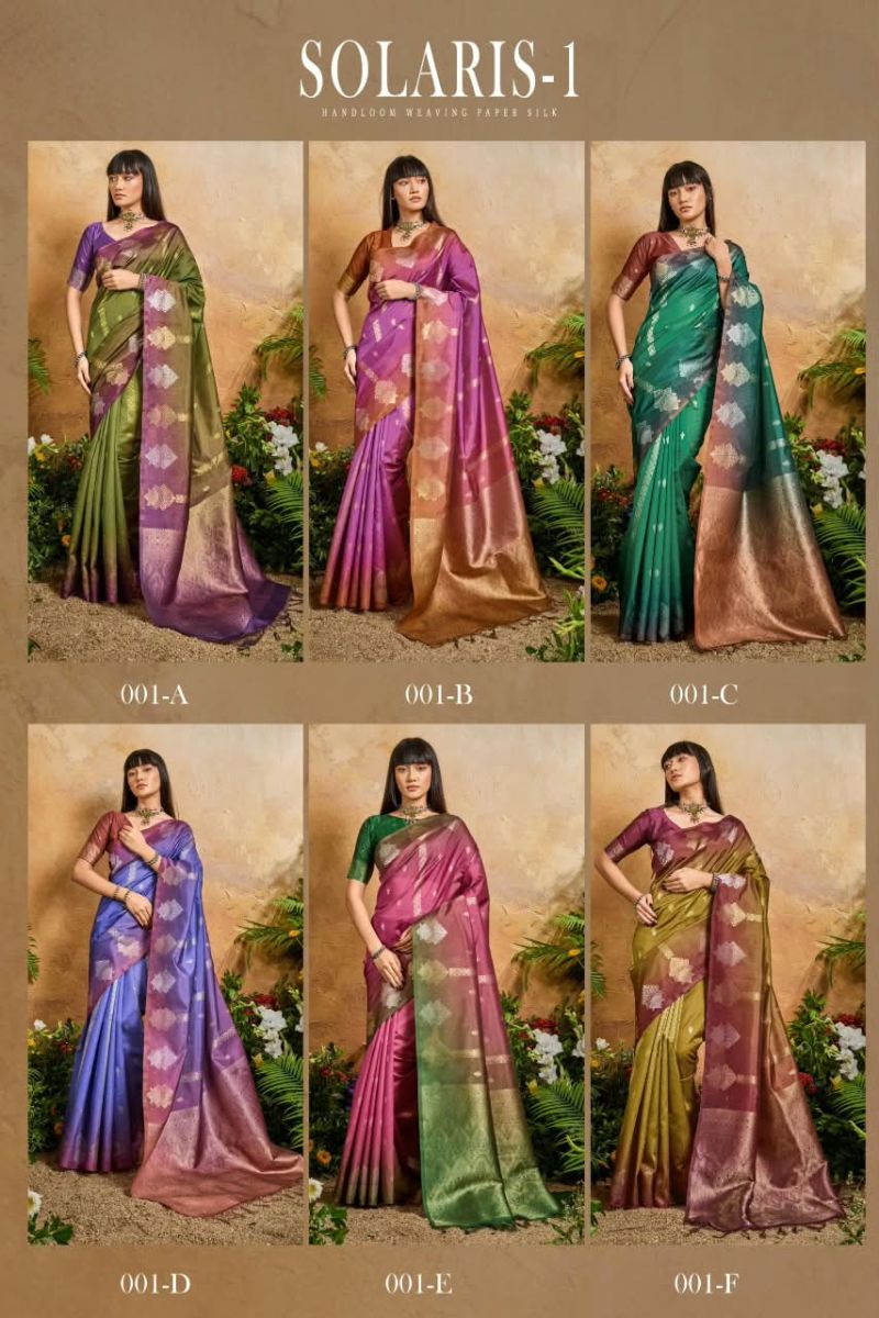 Rajtex Solaris Vol 1 Handloom Weaving Paper Silk Saree with Matching Blouse — Wholesale Sarees, rajtex wholesale from Surat — Photo 7