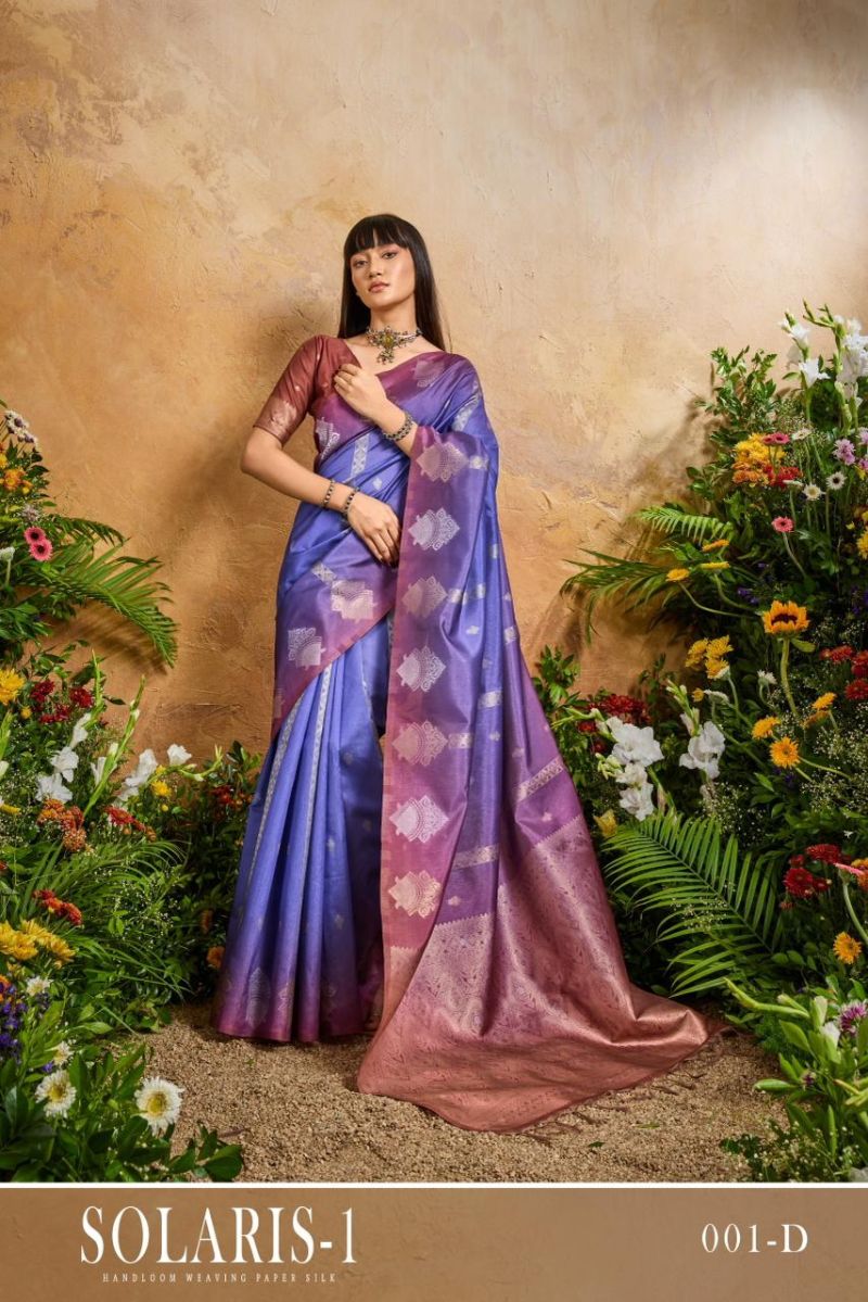 Rajtex Solaris Vol 1 Handloom Weaving Paper Silk Saree with Matching Blouse — Wholesale Sarees, rajtex wholesale from Surat — Photo 6