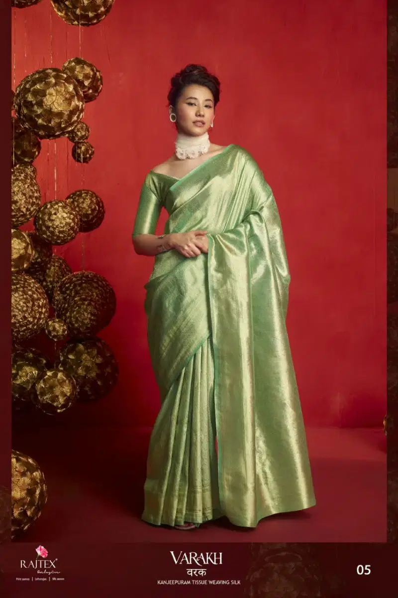 Rajtex Varakh Kanjivaram Tissue Weaving Silk Saree Collection — Wholesale Sarees, rajtex wholesale from Surat — view 4