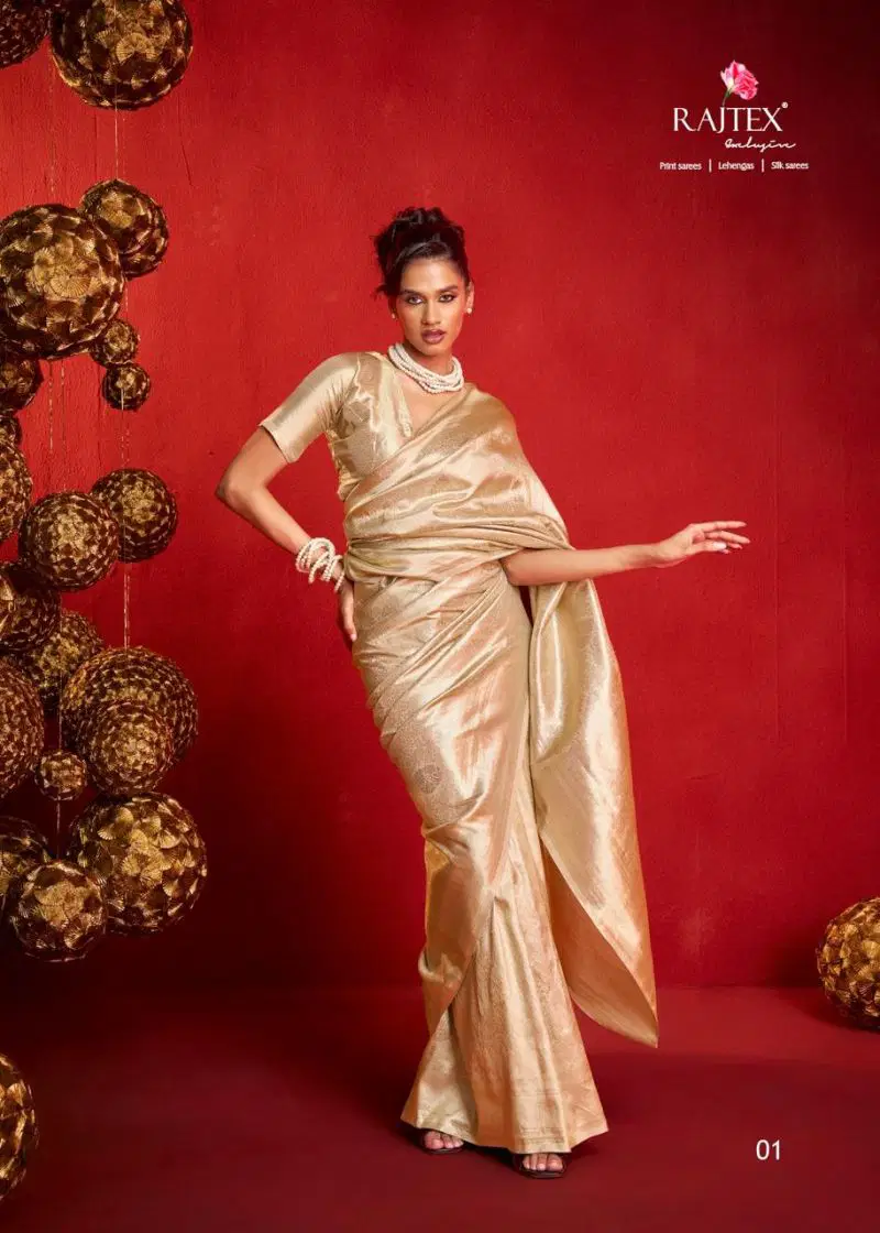 Rajtex Varakh Kanjivaram Tissue Weaving Silk Saree Collection — Wholesale Sarees, rajtex wholesale from Surat — view 7