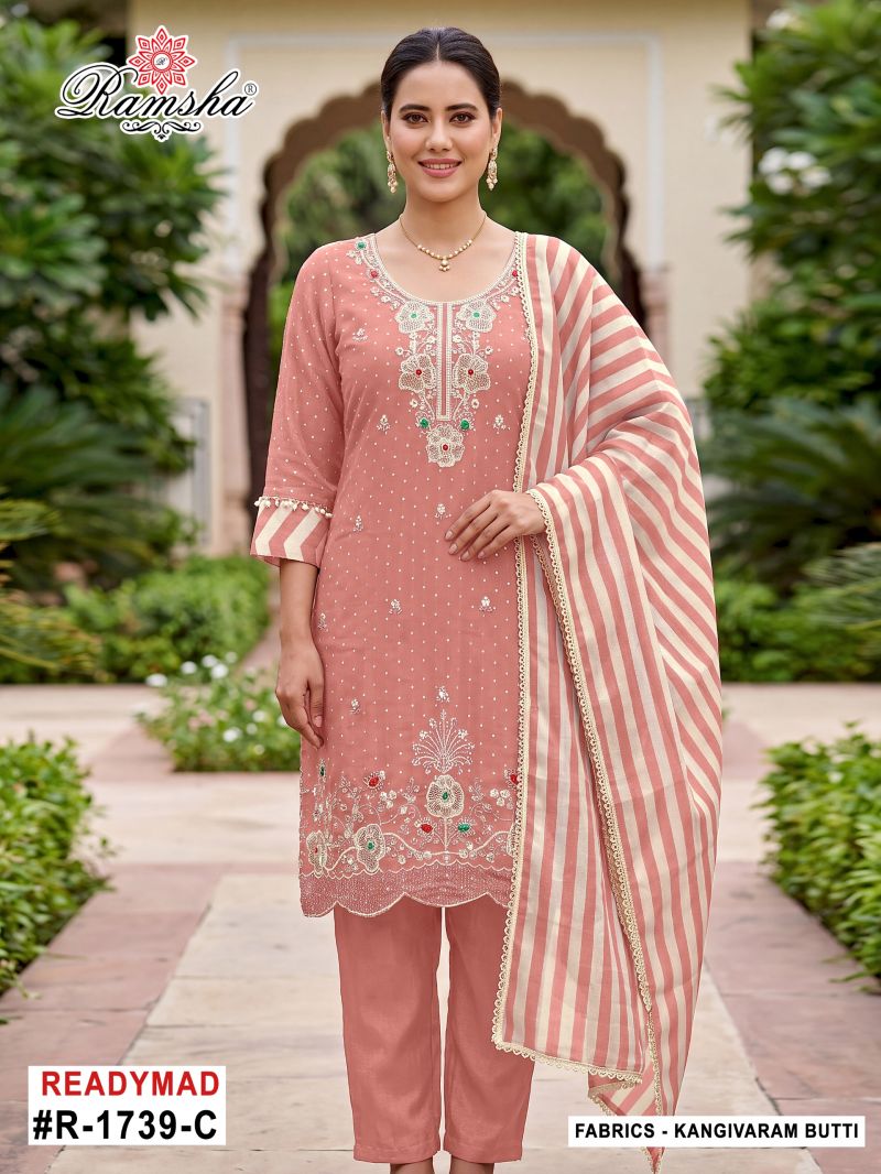 Ramsha R 1739 A To D Kanjivaram Butti Work Salwar Kameez — Wholesale Pakistani Suits, Vardan Ethnic wholesale from Surat — Photo 2