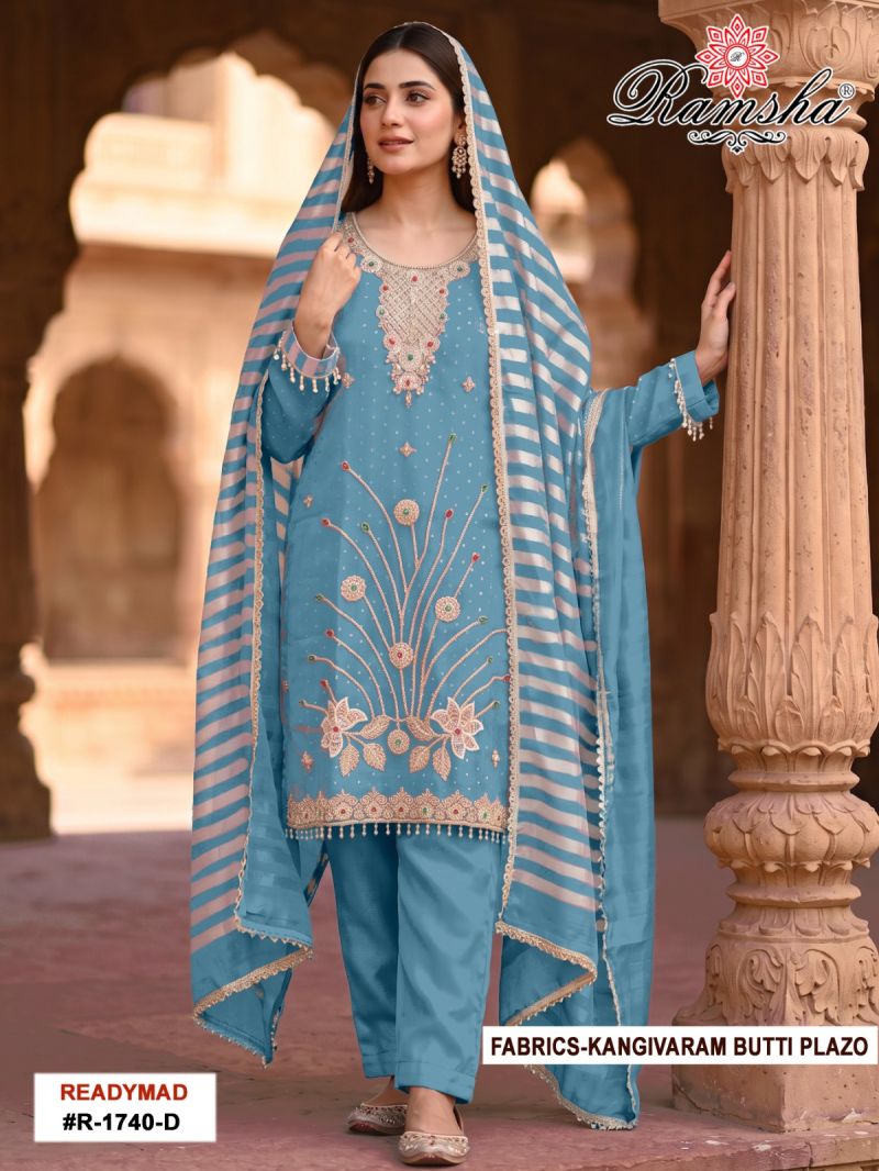 Ramsha R 1740 A To D Kanjivaram Butti Work Salwar Kameez