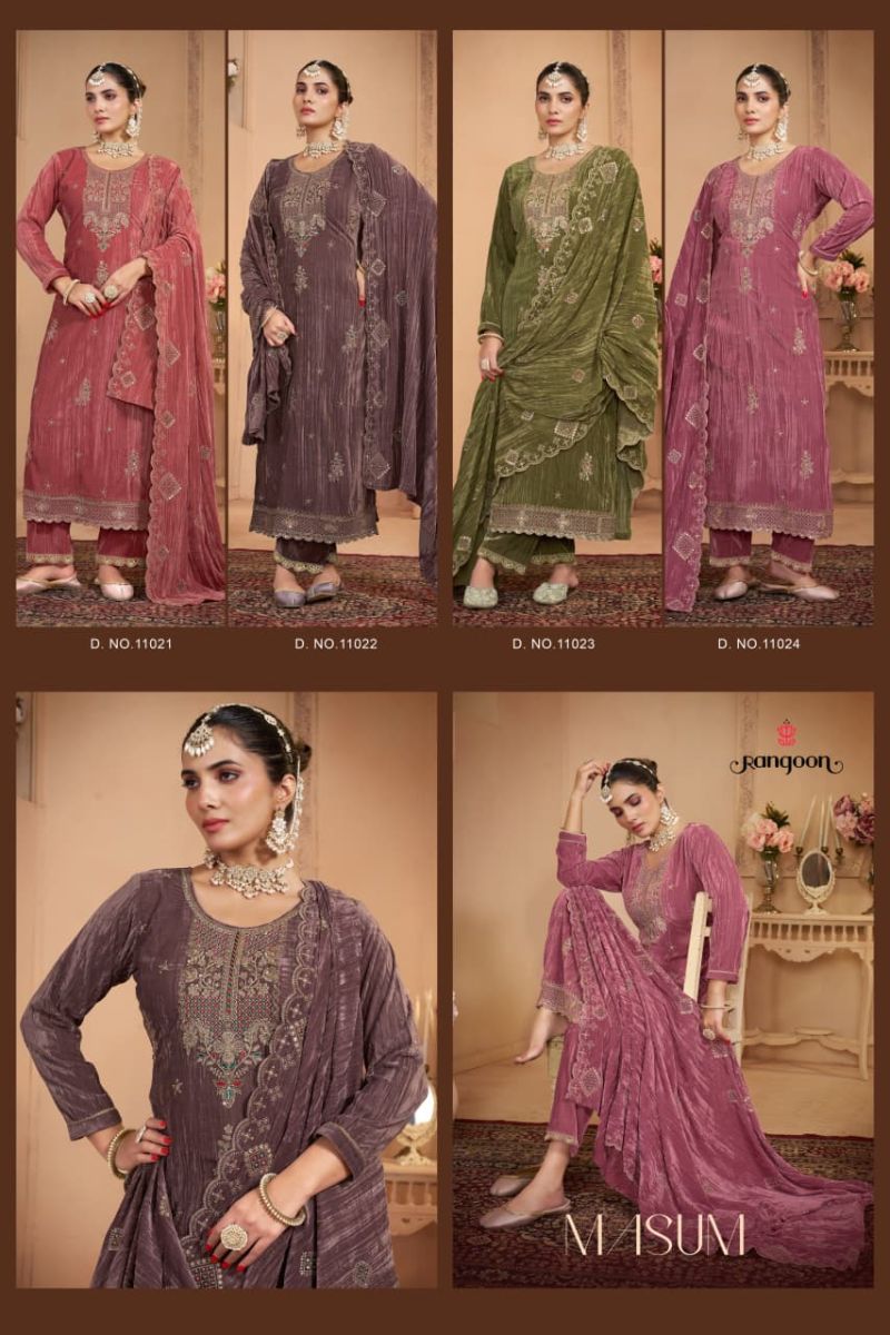 Rangoon Masum Designer Salwar Kameez in 9000 Crush with Fancy Beads Work — Wholesale Salwar Suits, Rangoon wholesale from Surat — view 5