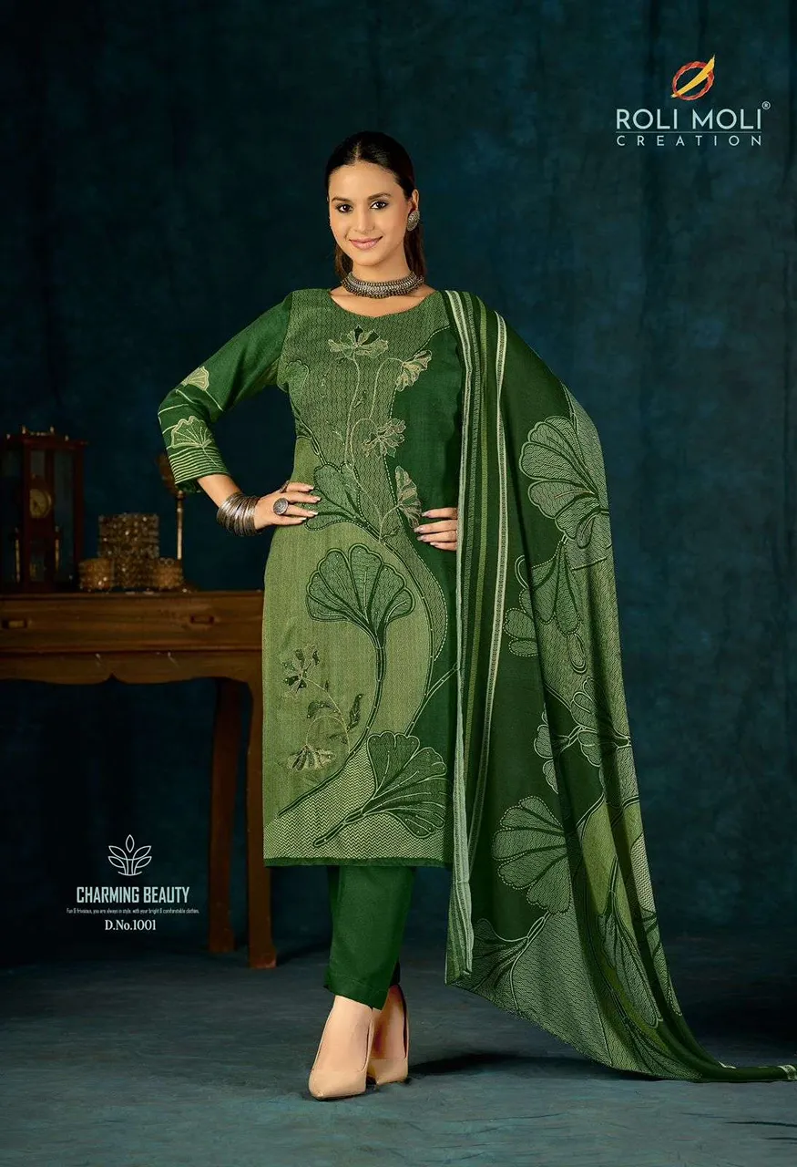 Roli Moli Creation Alisa Pashmina Print With Fancy Embroidery Work Suit — Wholesale Dress Material, Vardan Ethnic wholesale from Surat — Photo 3