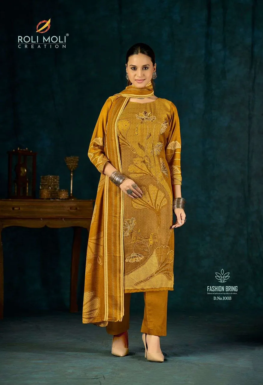 Roli Moli Creation Alisa Pashmina Print With Fancy Embroidery Work Suit — Wholesale Dress Material, Vardan Ethnic wholesale from Surat — Photo 4