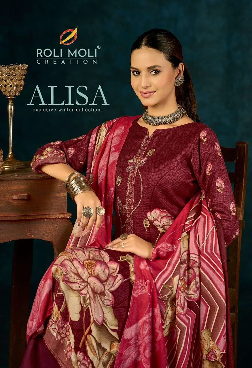 Roli Moli Creation Alisa Pashmina Print With Fancy Embroidery Work Suit — Wholesale Dress Material, Vardan Ethnic wholesale from Surat — Photo 10