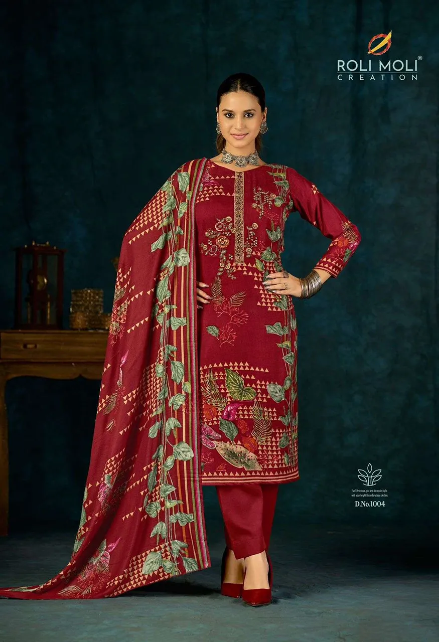Roli Moli Creation Alisa Pashmina Print With Fancy Embroidery Work Suit — Wholesale Dress Material, Vardan Ethnic wholesale from Surat — Photo 6