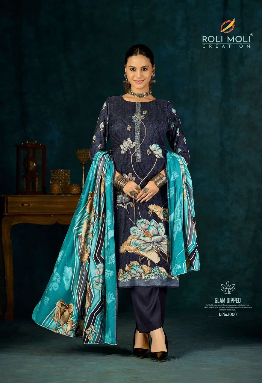 Roli Moli Creation Alisa Pashmina Print With Fancy Embroidery Work Suit — Wholesale Dress Material, Vardan Ethnic wholesale from Surat — Photo 8