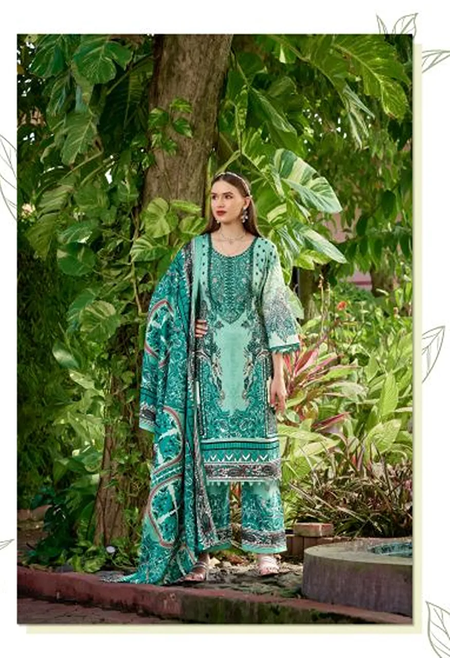 Romani Mahira Vol 12 Cotton Self Embroidered Dress Material