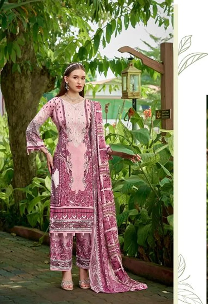Romani Mahira Vol 12 Cotton Self Embroidered Dress Material — Wholesale Salwar Suits, Romani wholesale from Surat — view 8