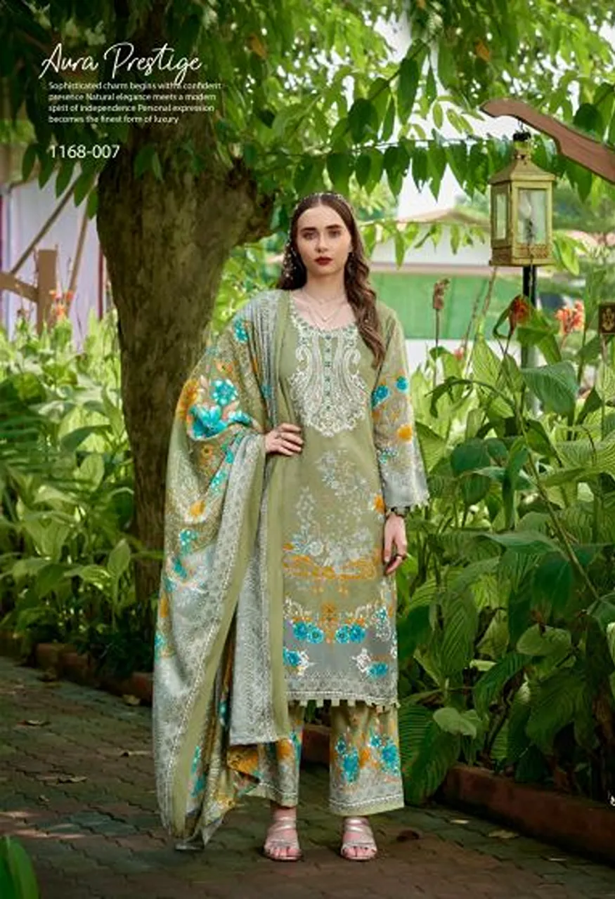 Romani Mahira Vol 12 Cotton Self Embroidered Dress Material — Wholesale Salwar Suits, Romani wholesale from Surat — view 5