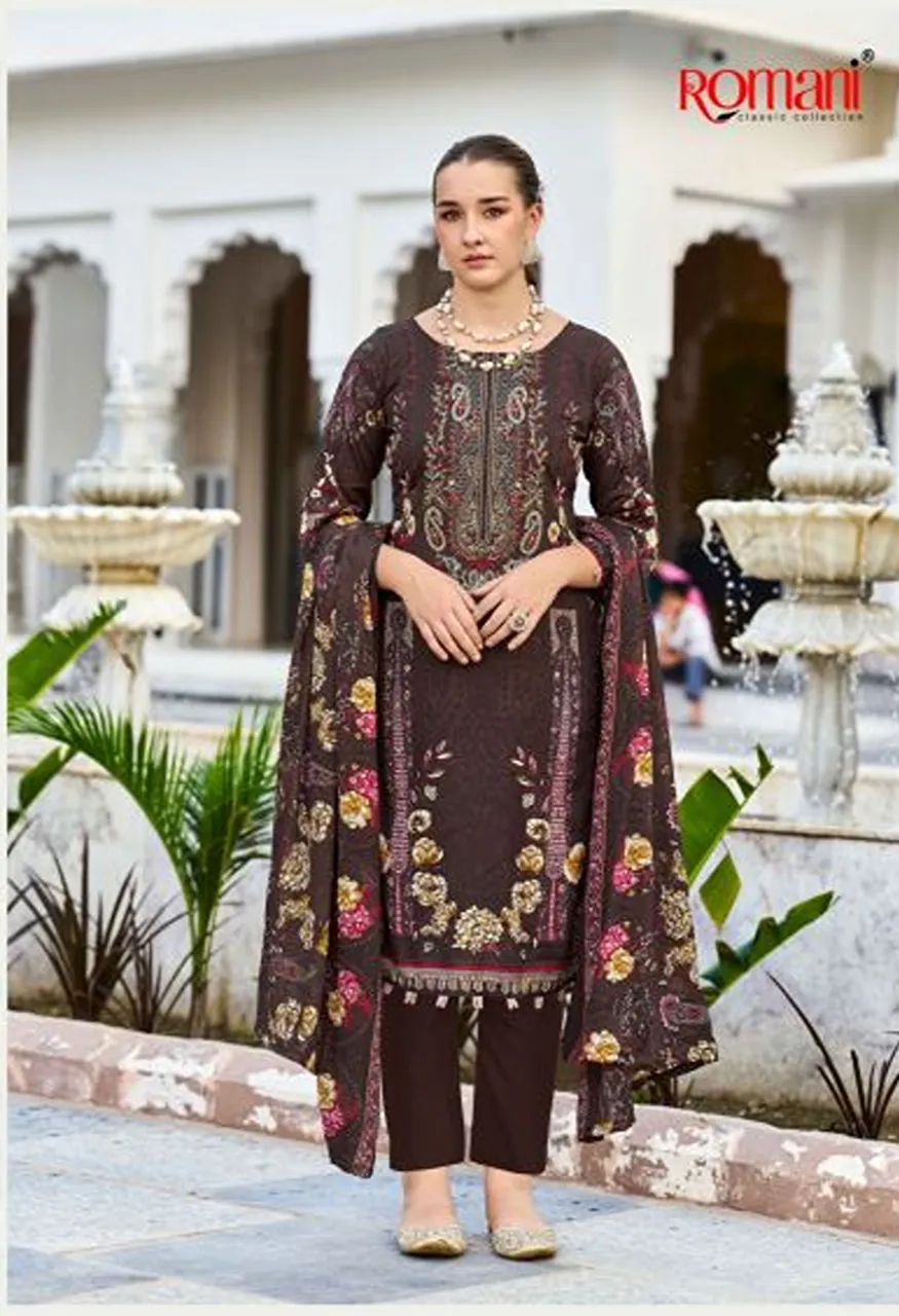 Romani Needle Wonder Vol 17 Cotton Embroidered Dress Material with Digital Print — Wholesale Salwar Suits, Romani wholesale from Surat — Photo 7