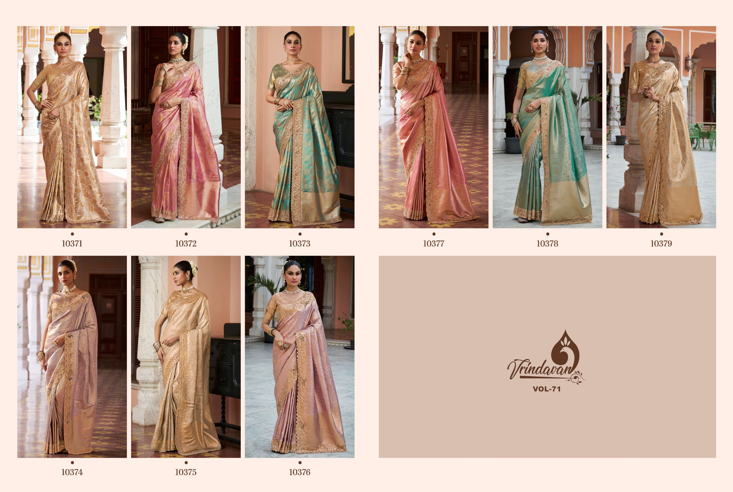 Royal Vrindavan Vol 71 Kanjivaram Soft Silk Saree with Beads Work — Wholesale Sarees, Royal Virndavan wholesale from Surat — view 11