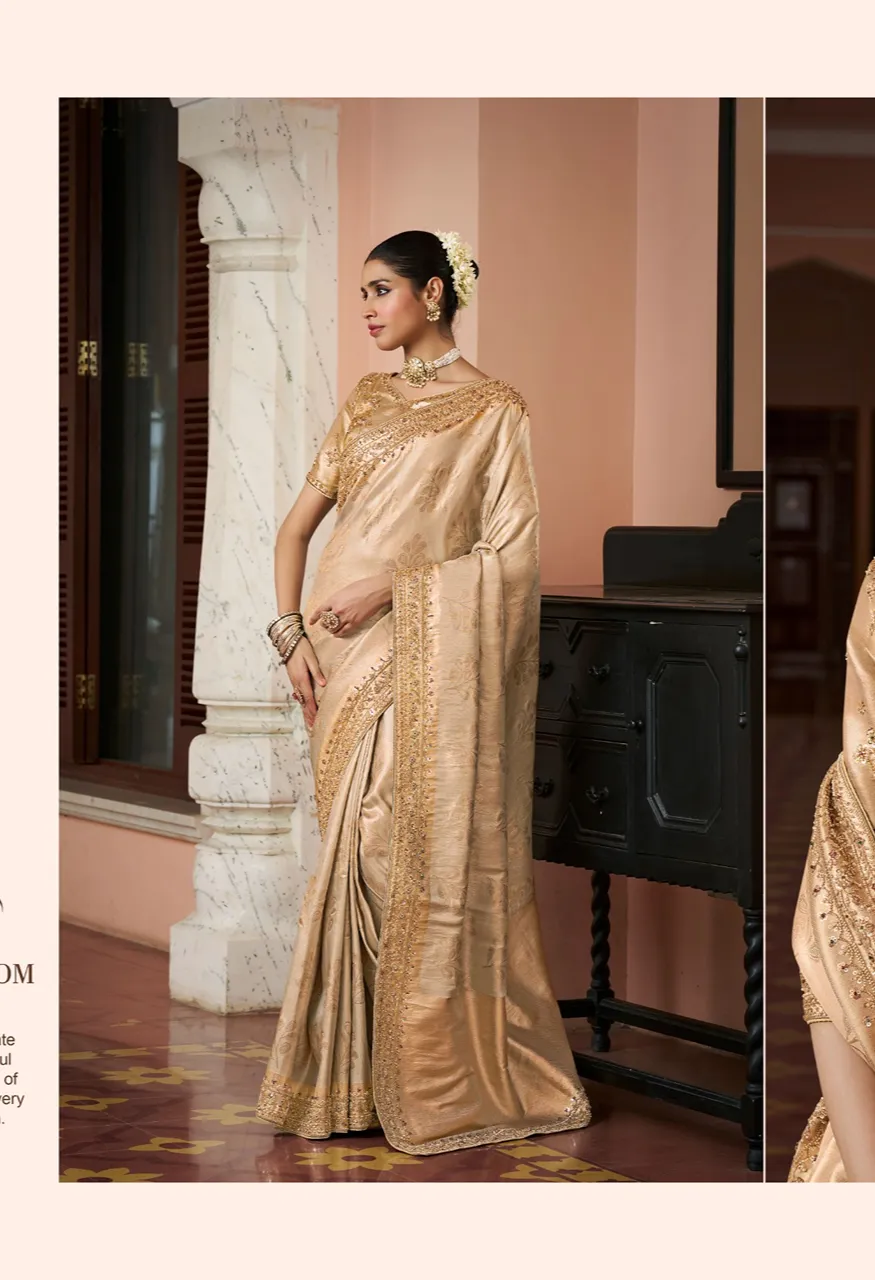 Royal Vrindavan Vol 71 Kanjivaram Soft Silk Saree with Beads Work — Wholesale Sarees, Royal Virndavan wholesale from Surat — view 6